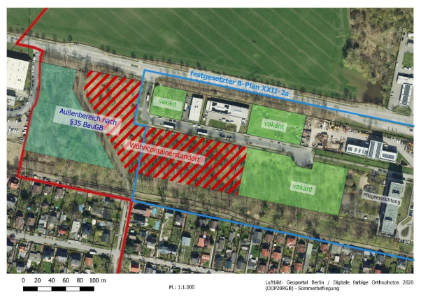 Lageplan auf Grundlage eines Luftbildes