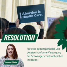 Symbolbild Eine Demonstration, auf einem Demoschild steht "Abortion is Health Care"