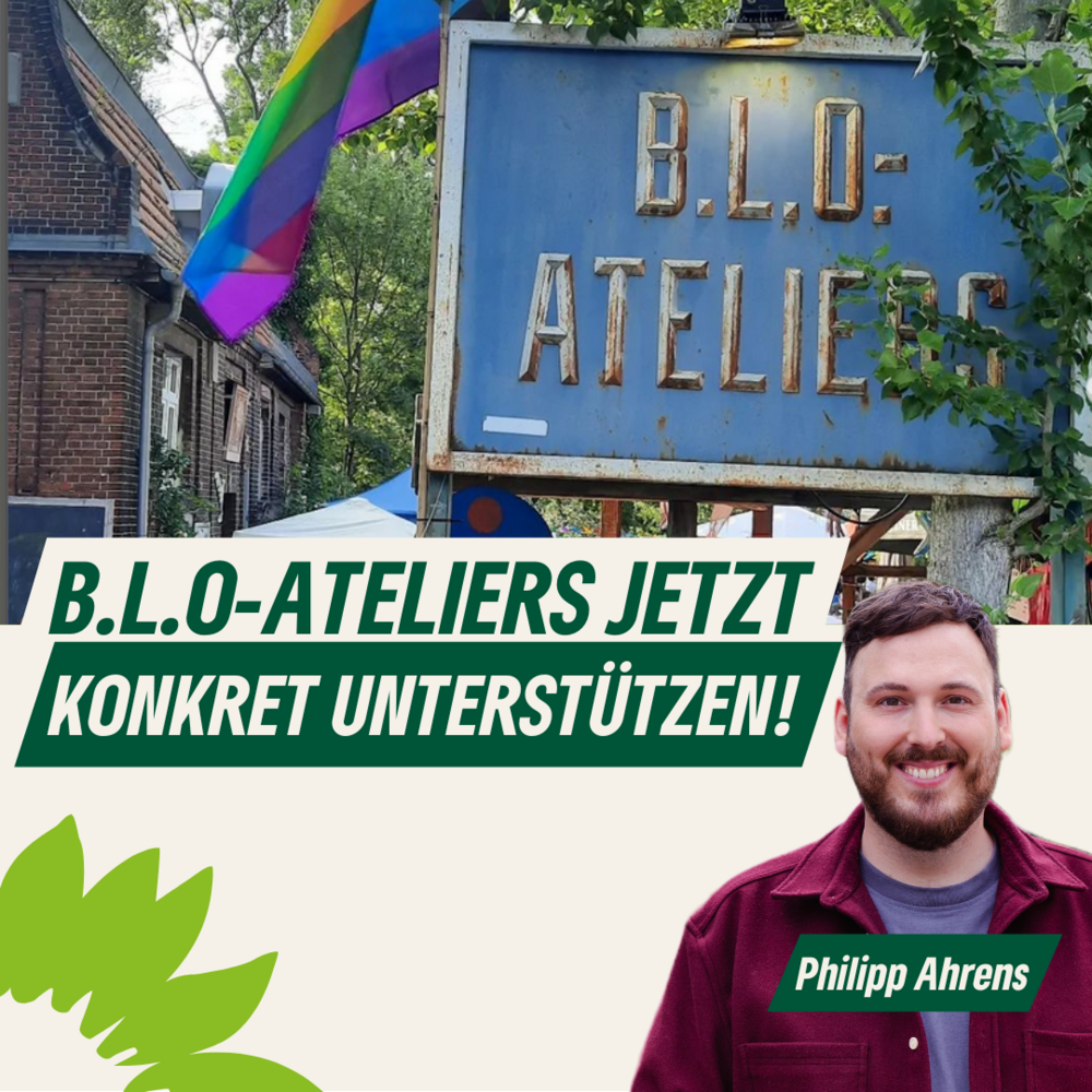 Eingangsschild der B.L.O. Ateliers, Porträt von Philipp Ahrens