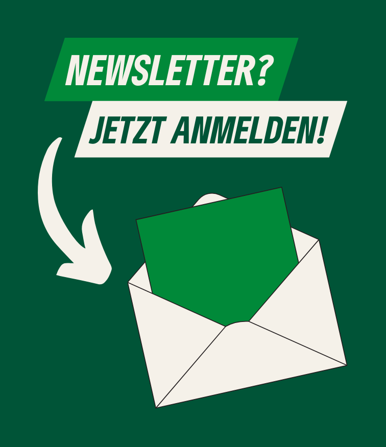 Dekobild mit Briefumschlag, Link zum Newsletterabo