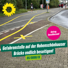 Verwirrende Radwegmarkierungen auf der Hohenschönhausener Brücke