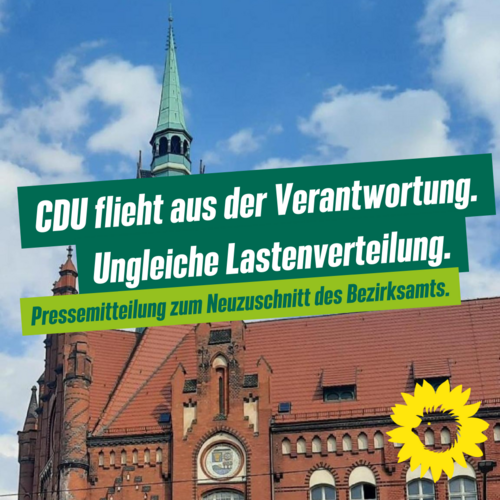 Rathaus Lichtenberg mit Überschrift der PM